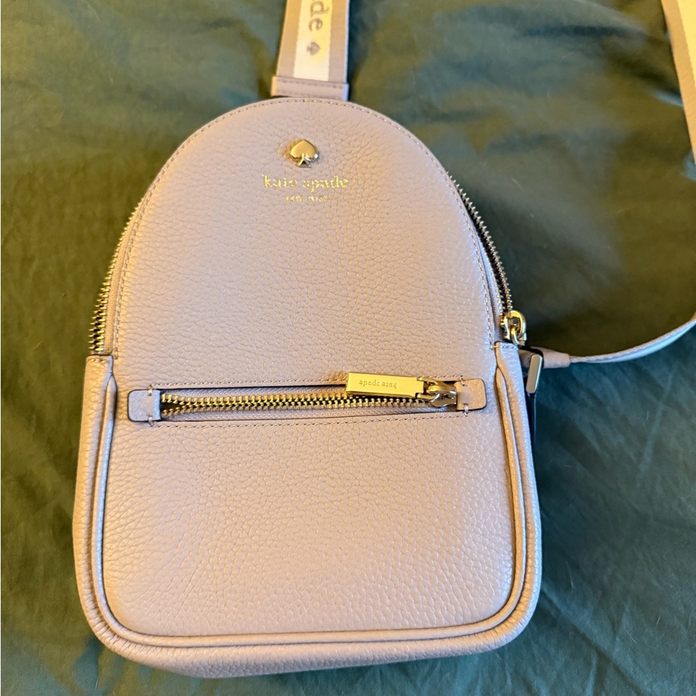 Kate Spade Pebble Leather Backpack- cozy grey- NEW